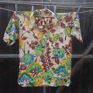 Vintage men's barkcloth Tropicana Hawaiian shi